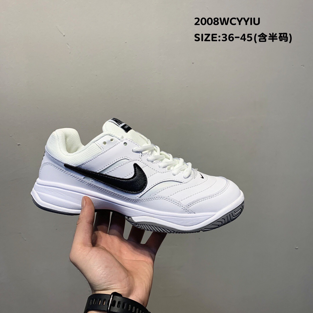 2020 Nike Court Lite 2 White Black Swoosh Running Shoes - Click Image to Close